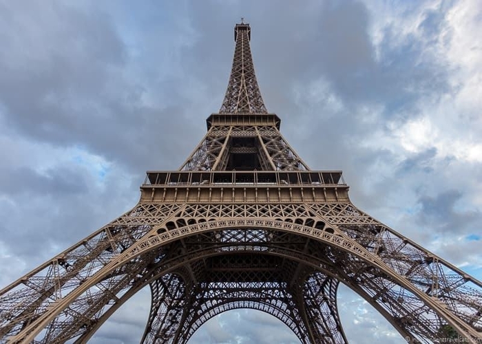 Eiffel Tower view from beneath